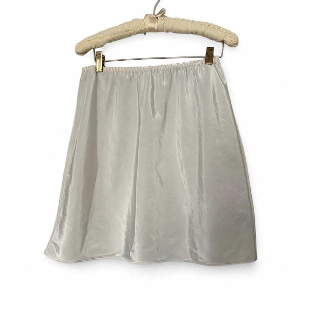 Vintage white mini slip skirt
